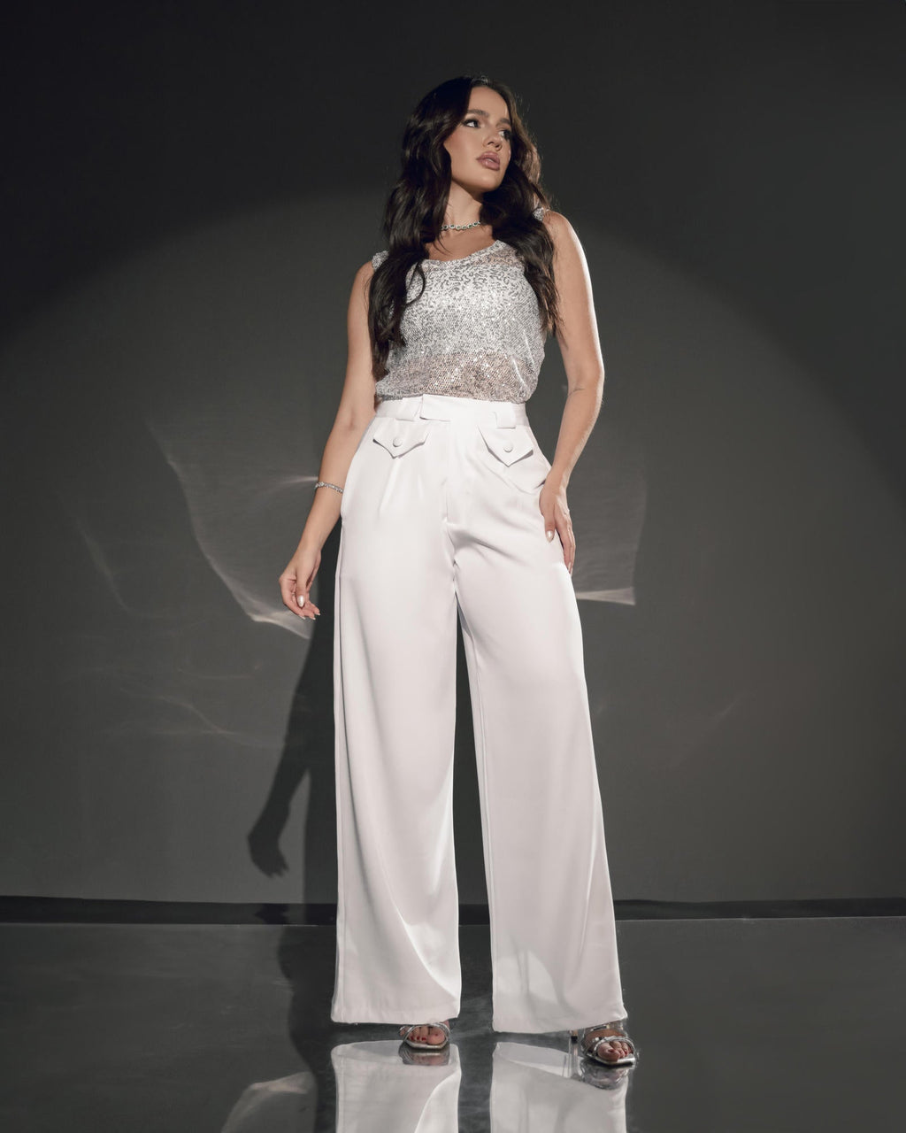 CALÇA CLÁSSICA COM LAPELAS TWO WAY