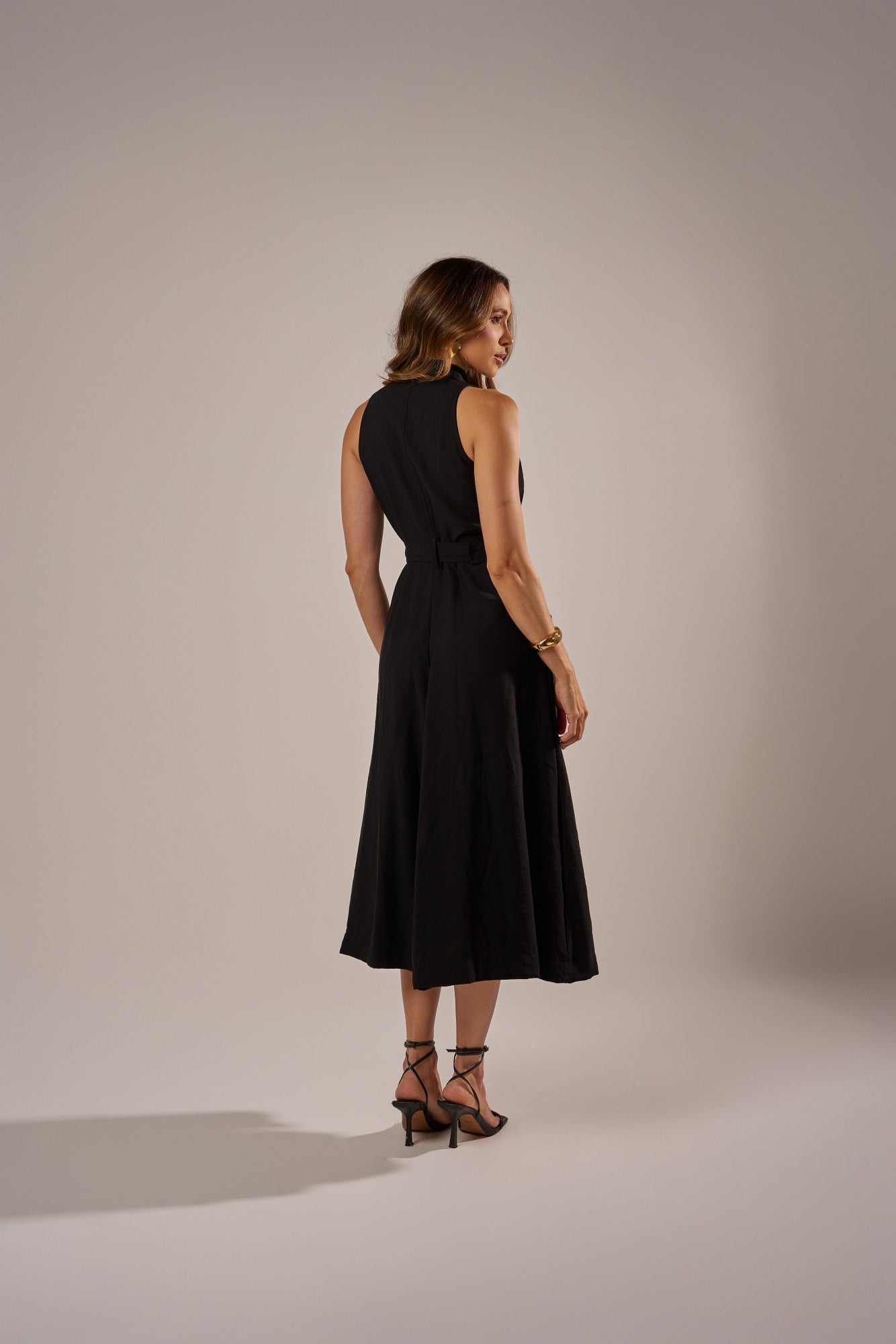 VESTIDO CHEMISE  MIDI COM CINTO