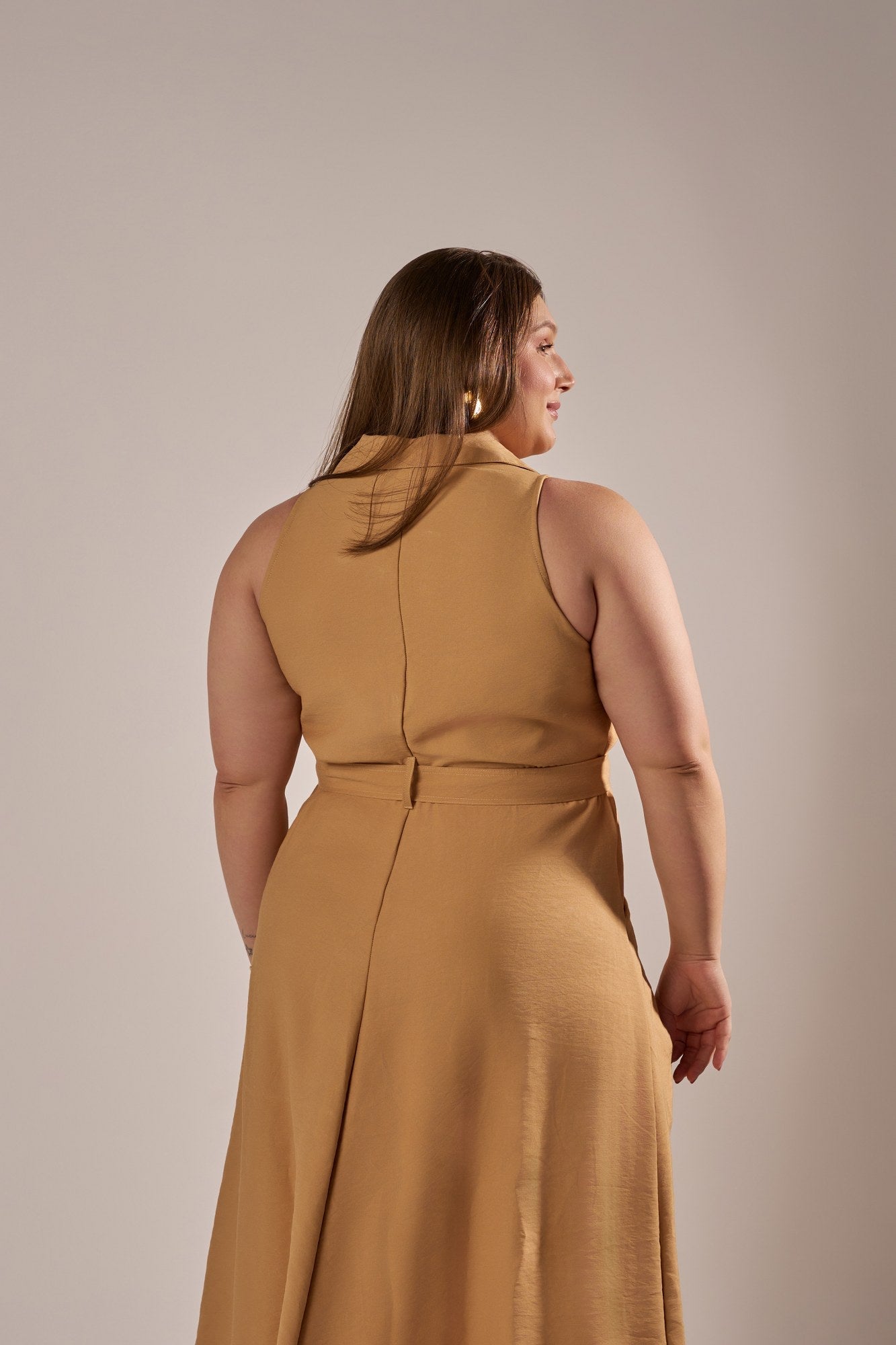 VESTIDO CHEMISE  MIDI COM CINTO