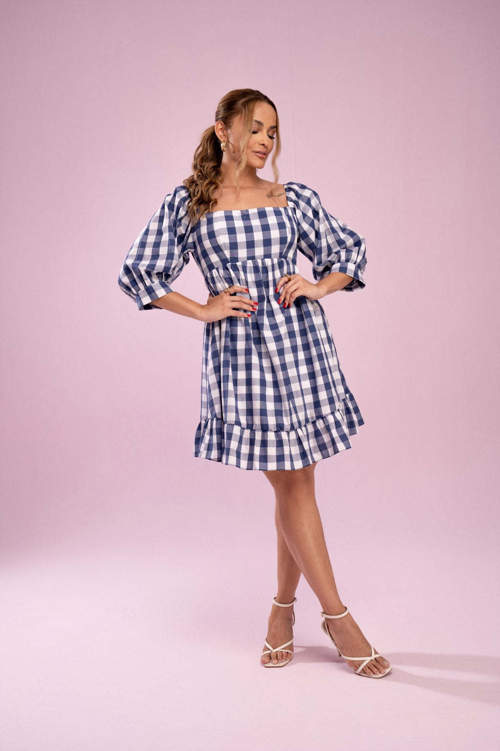 VESTIDO CURTO XADREZ