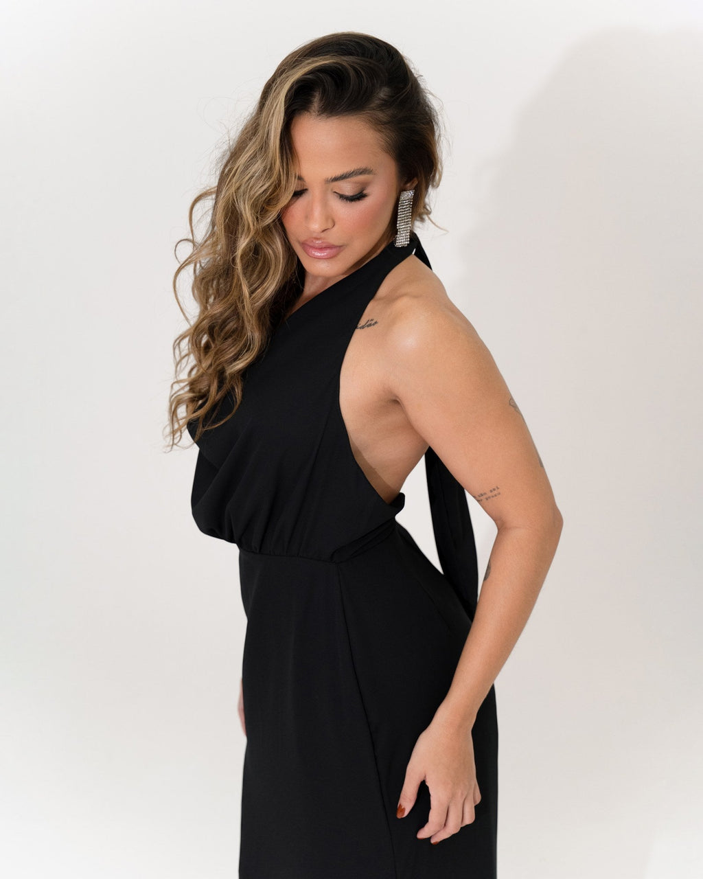 VESTIDO MIDI FRENTE ÚNICA DEGAGÊ
