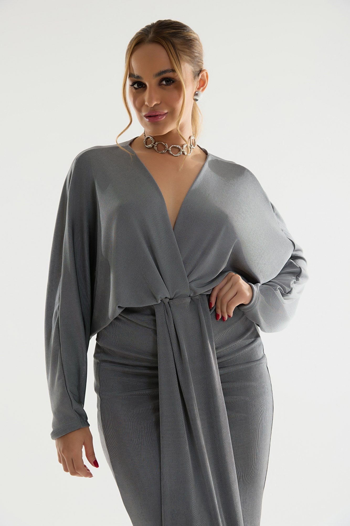 VESTIDO MIDI MANGA LONGA