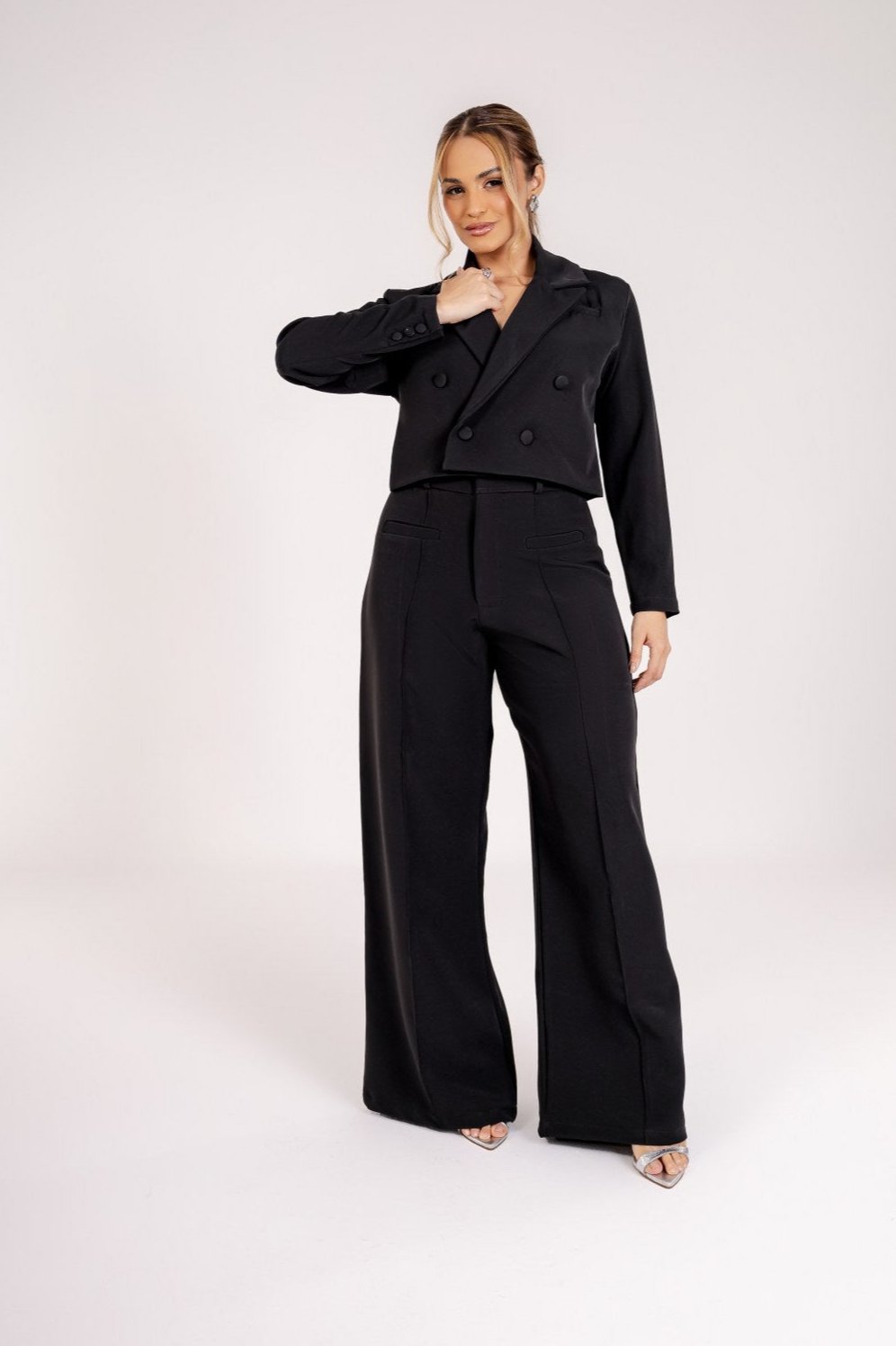 BLAZER CROPPED BOTOES COBERTO ALFAIATARIA