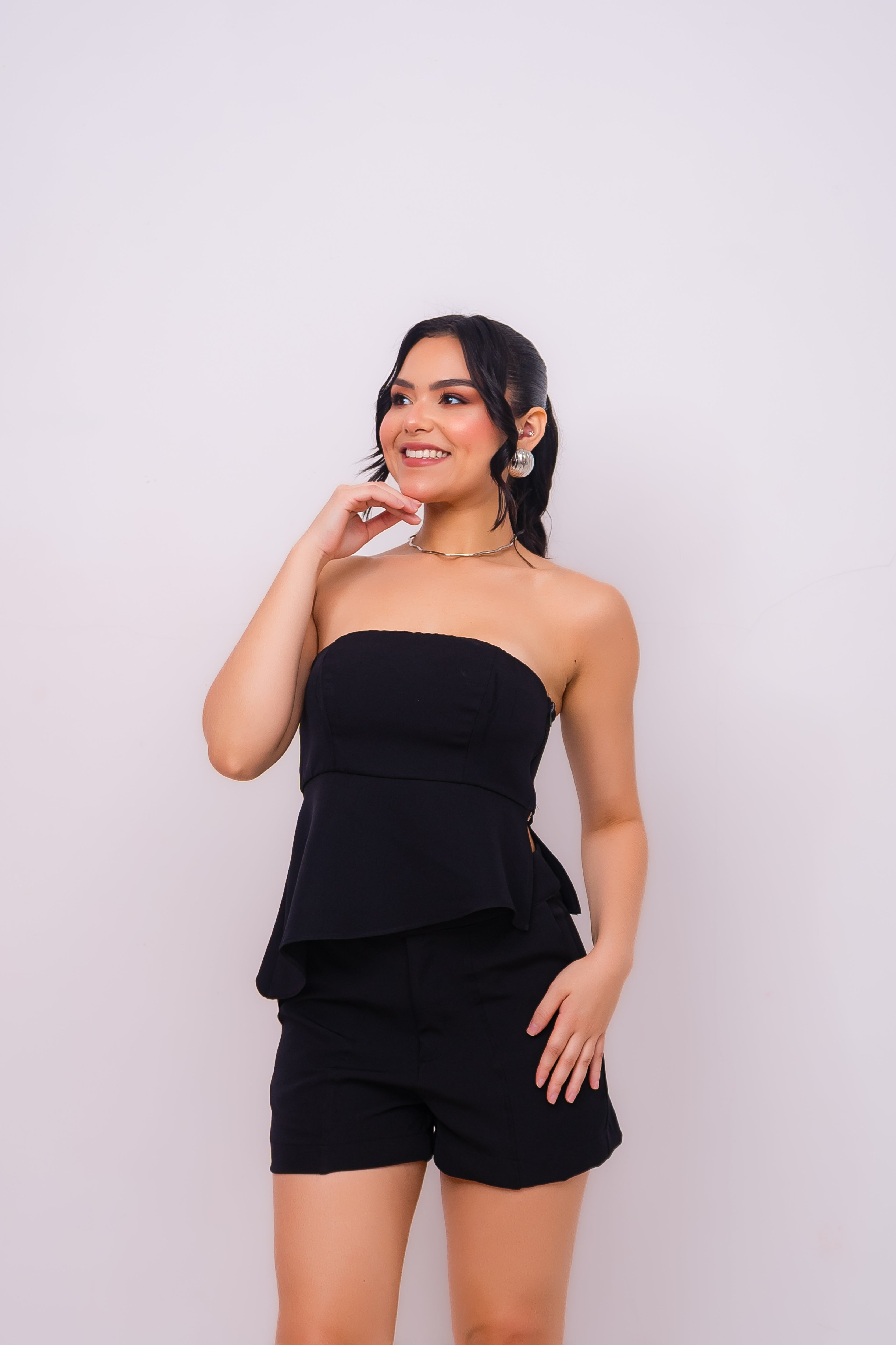 BLUSA ALFAIATARIA PEPLUM ASSIMÉTRICO (FIVE)