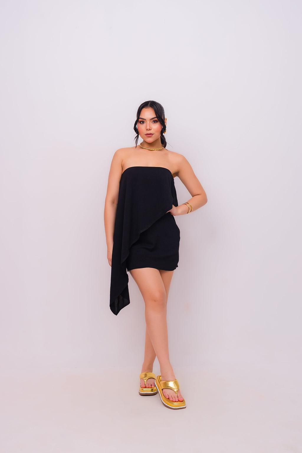 VESTIDO TOMARA QUE CAIA JABOUR ASSIMÉTRICO (FIVE)