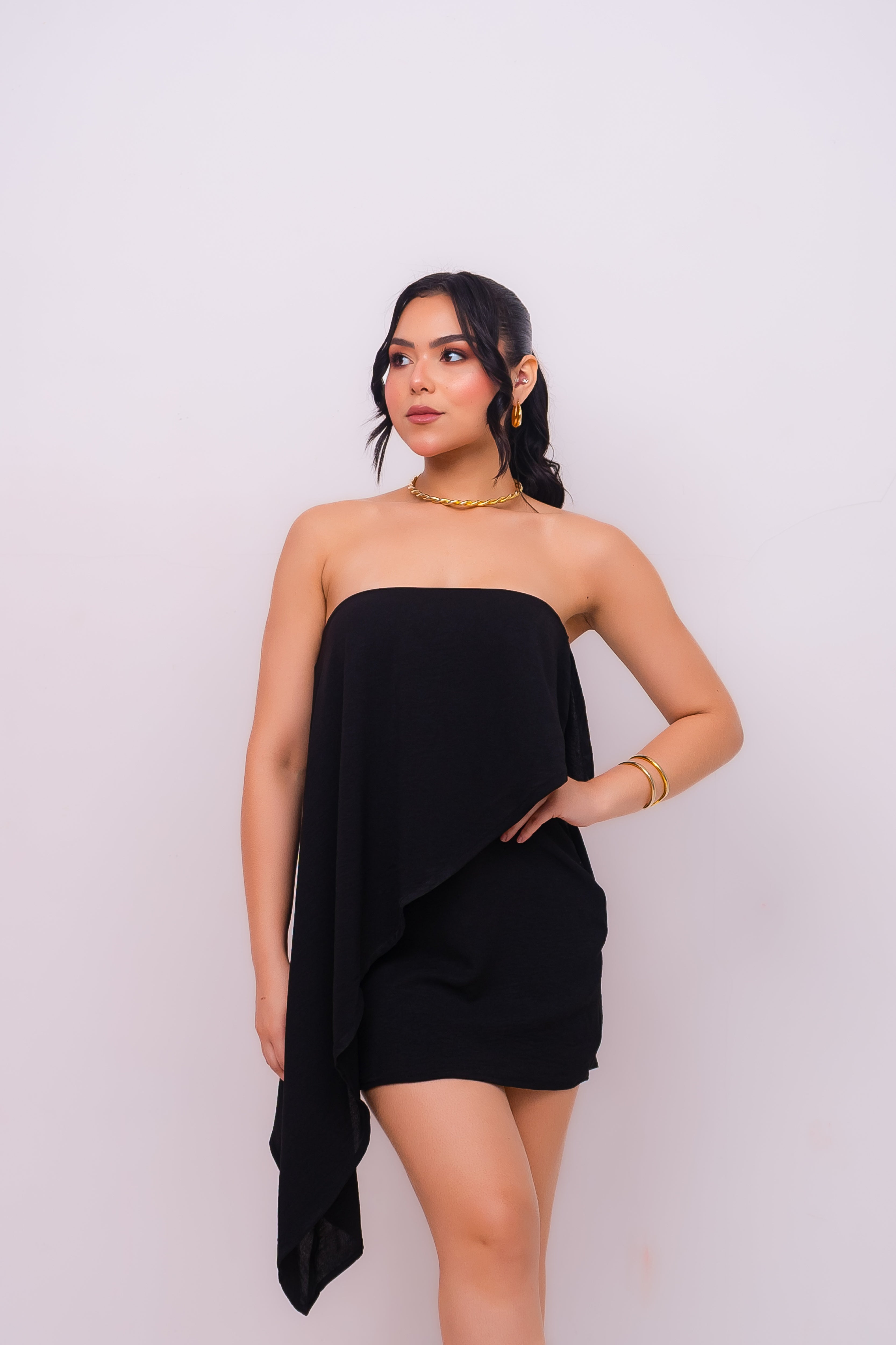 VESTIDO TOMARA QUE CAIA JABOUR ASSIMÉTRICO (FIVE)